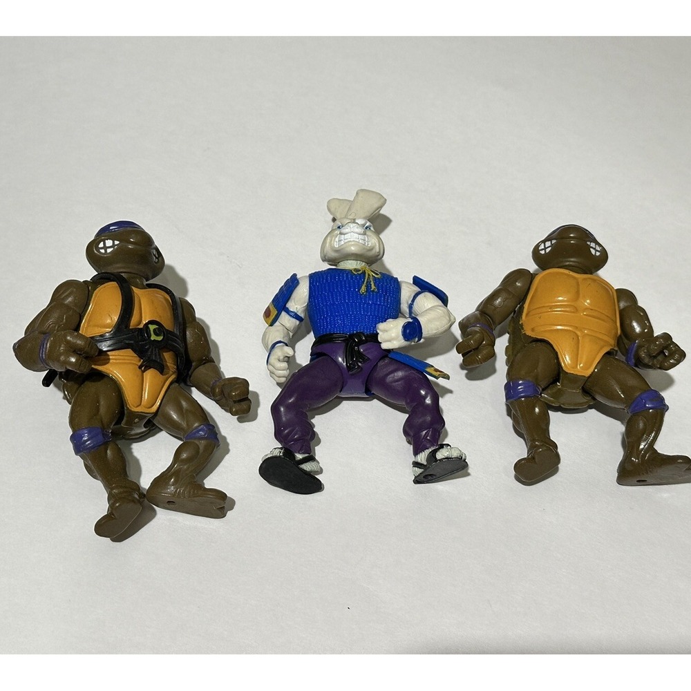VINTAGE TMNT 3 ACTION FIGURE LOT Usagi Yojimbo & 2 Donatello 1980's
